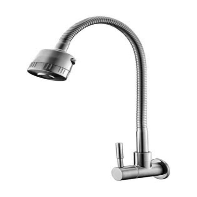 Modern Bridge Faucet Stainless Steel Swivel Spout Spray Kitchen Faucet