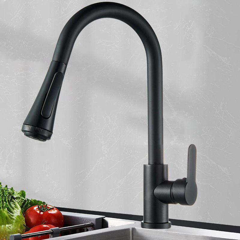 Contemporary Single Handle Kitchen Faucet 1-Hold Bar Faucet with No Sensor