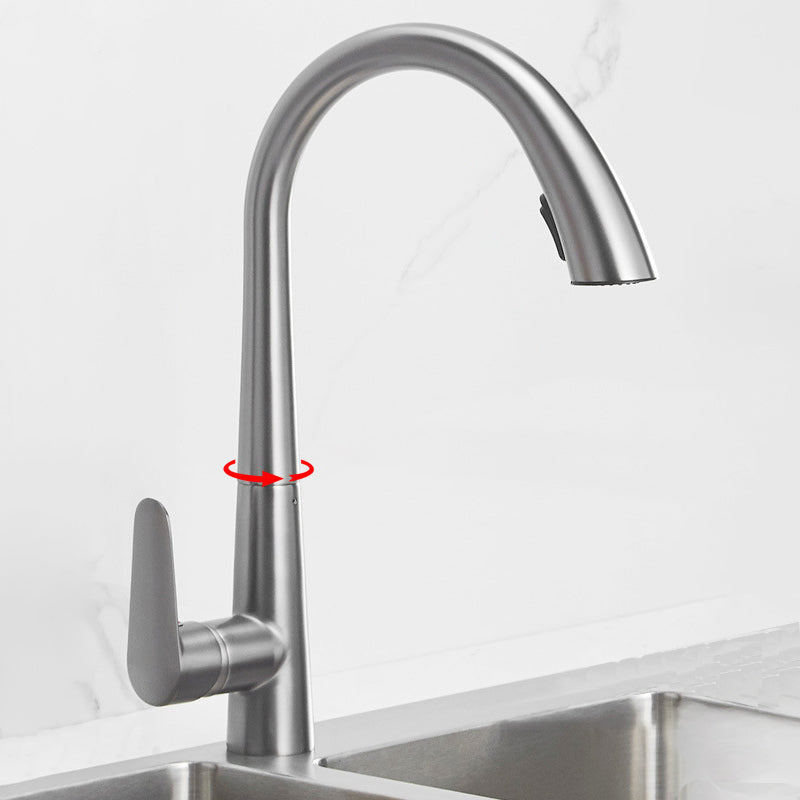 Contemporary Single Handle Kitchen Faucet 1-Hold Bar Faucet with No Sensor