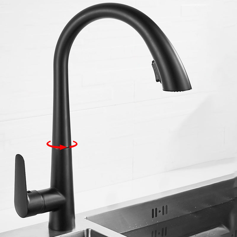 Contemporary Single Handle Kitchen Faucet 1-Hold Bar Faucet with No Sensor