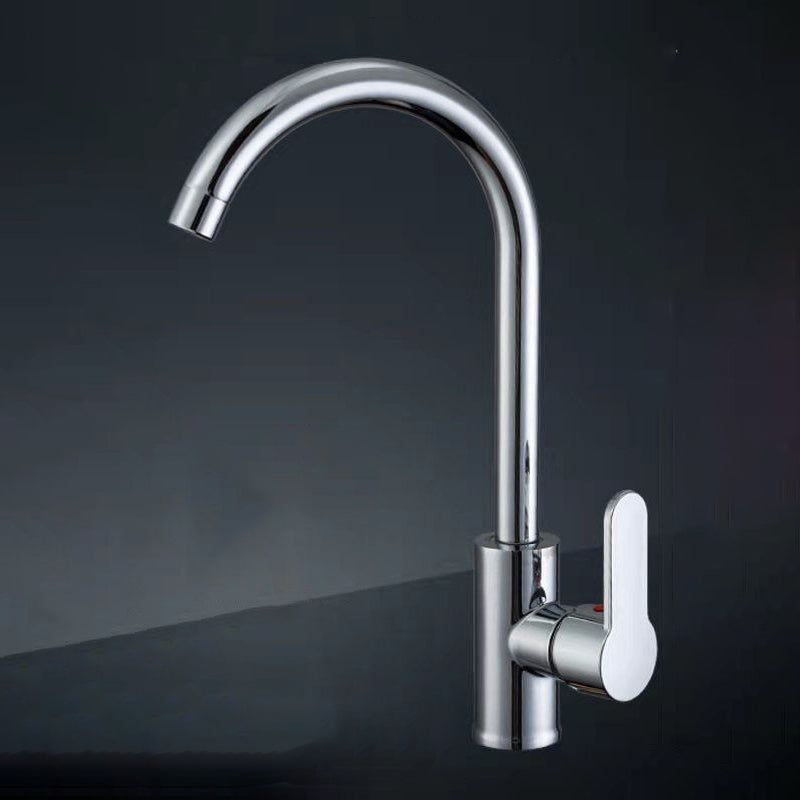 Contemporary Single Handle Kitchen Faucet 1-Hold Bar Faucet with No Sensor