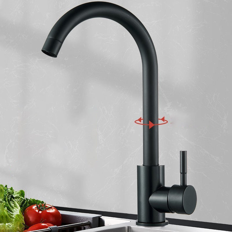 Contemporary Single Handle Kitchen Faucet 1-Hold Bar Faucet with No Sensor