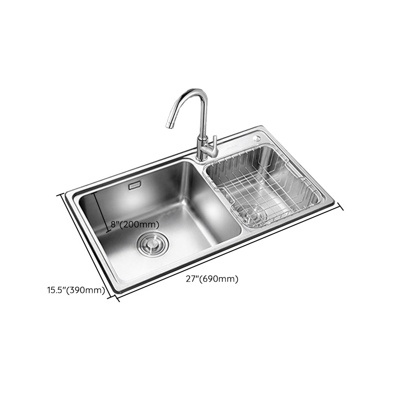 Stainless Steel Kitchen Double Sink Drop-In Kitchen Sink with Drain Assembly