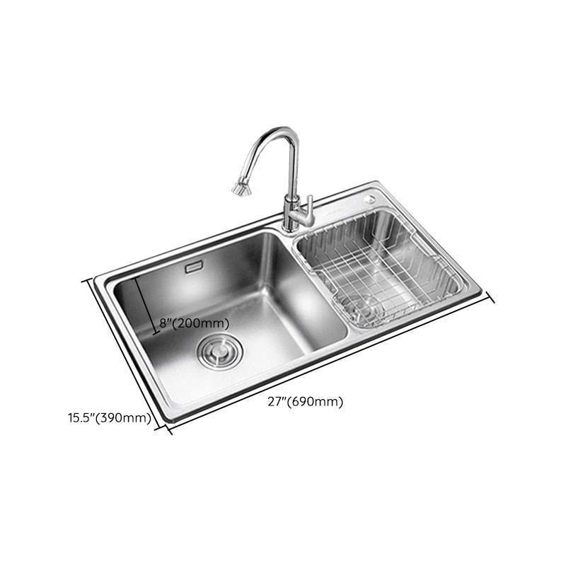 Stainless Steel Kitchen Double Sink Drop-In Kitchen Sink with Drain Assembly