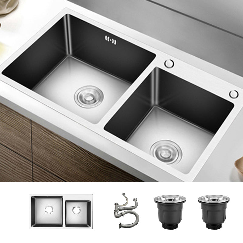 Modern Style Kitchen Sink Drop-In Kitchen Double Sink with Soundproofing