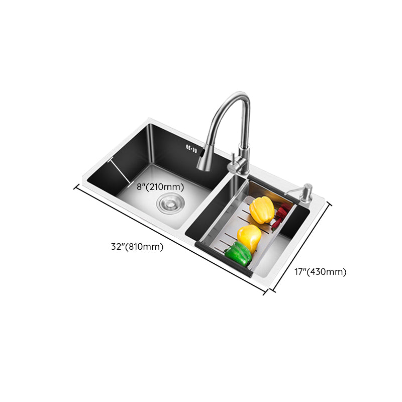 Modern Style Kitchen Sink Drop-In Kitchen Double Sink with Soundproofing