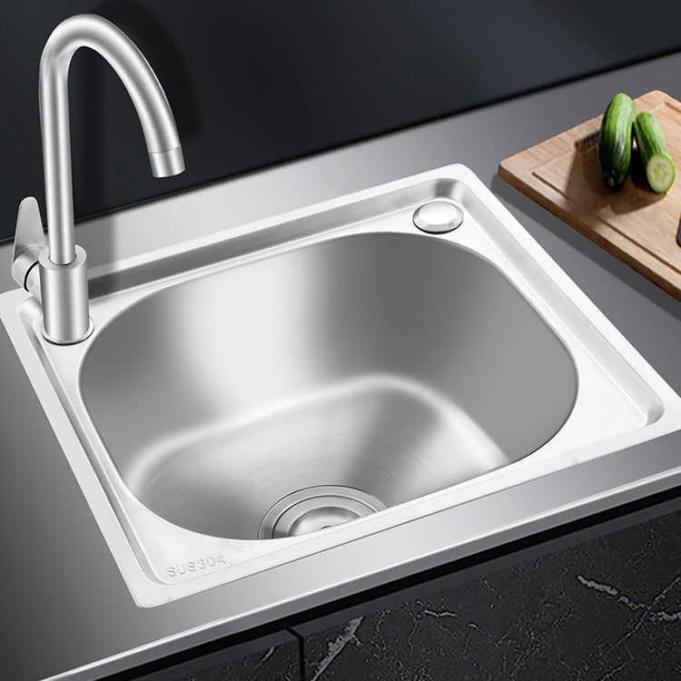 Modern Bar Prep Sink Stainless Steel with Faucet Workstation Ledge