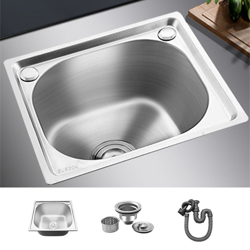 Modern Bar Prep Sink Stainless Steel with Faucet Workstation Ledge