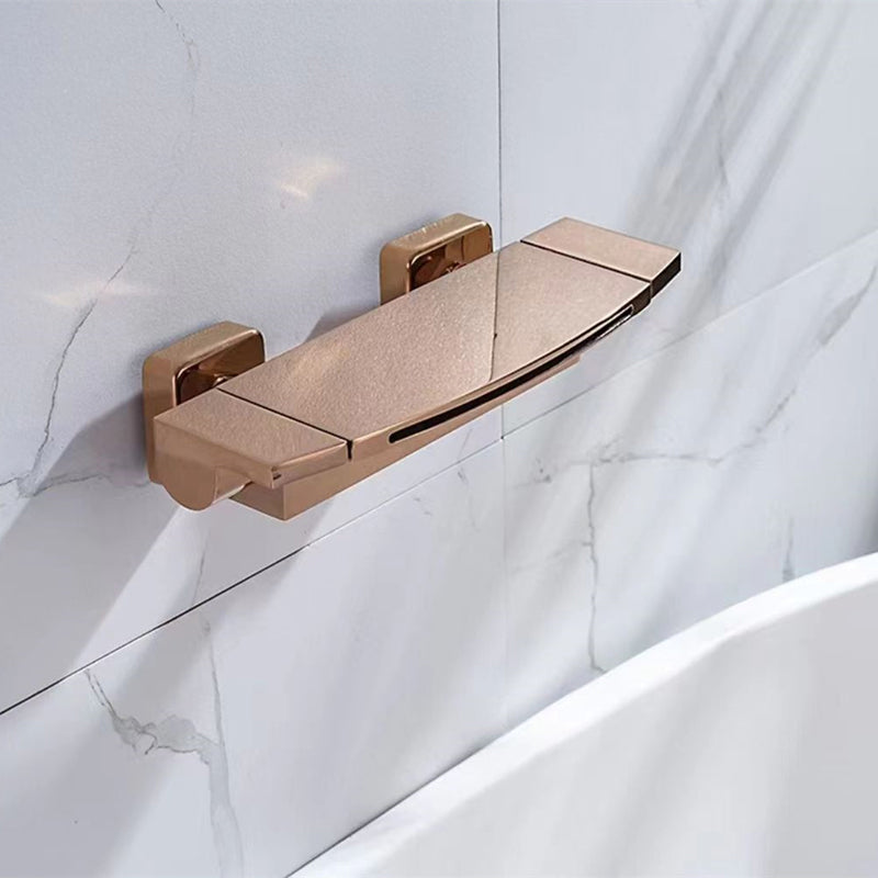 Modern Tub Filler Trim Copper Lever Handles with Hand Shower Wall Mounted Bathroom Faucet
