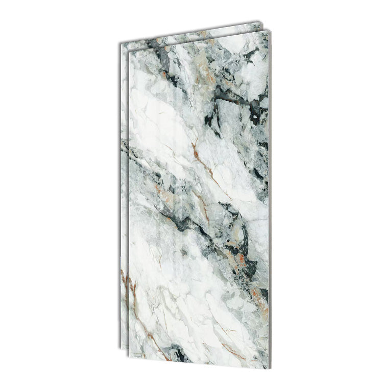 Marble Appearance Singular Tile Mirrored Rectangular Floor Tile