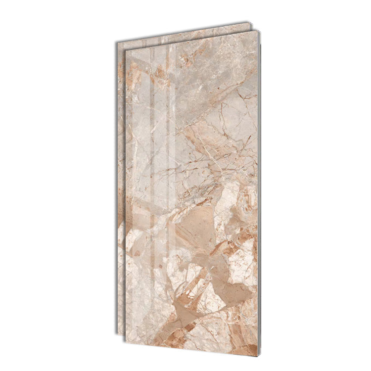 Marble Appearance Singular Tile Mirrored Rectangular Floor Tile