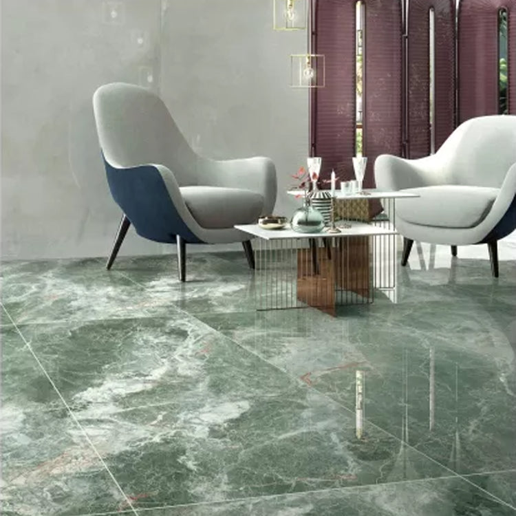 Marble Appearance Singular Tile Mirrored Rectangular Floor Tile