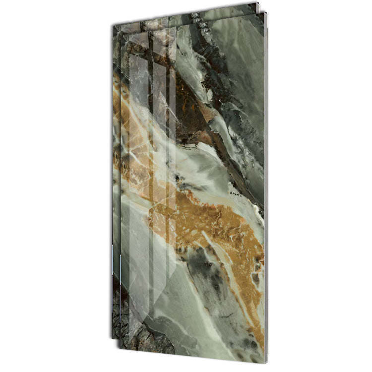 Marble Appearance Singular Tile Mirrored Rectangular Floor Tile