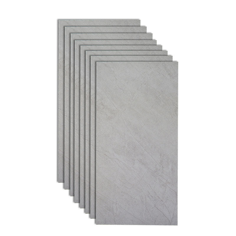 Gray Matte Singular Tile Marble Appearance Straight Edge Rectangular Floor Tile