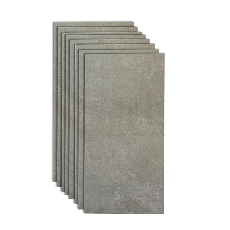 Gray Matte Singular Tile Marble Appearance Straight Edge Rectangular Floor Tile