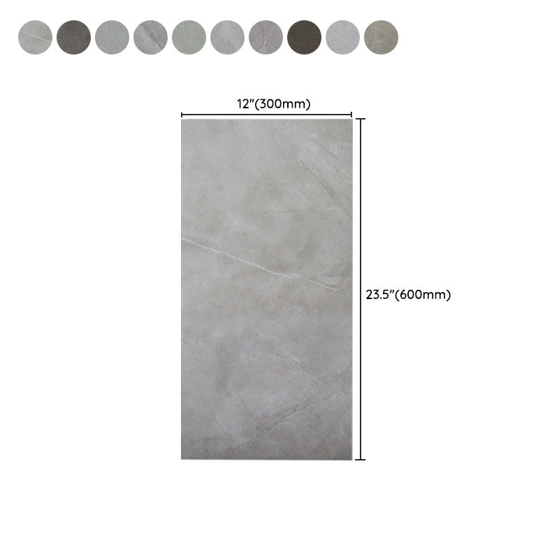 Gray Matte Singular Tile Marble Appearance Straight Edge Rectangular Floor Tile