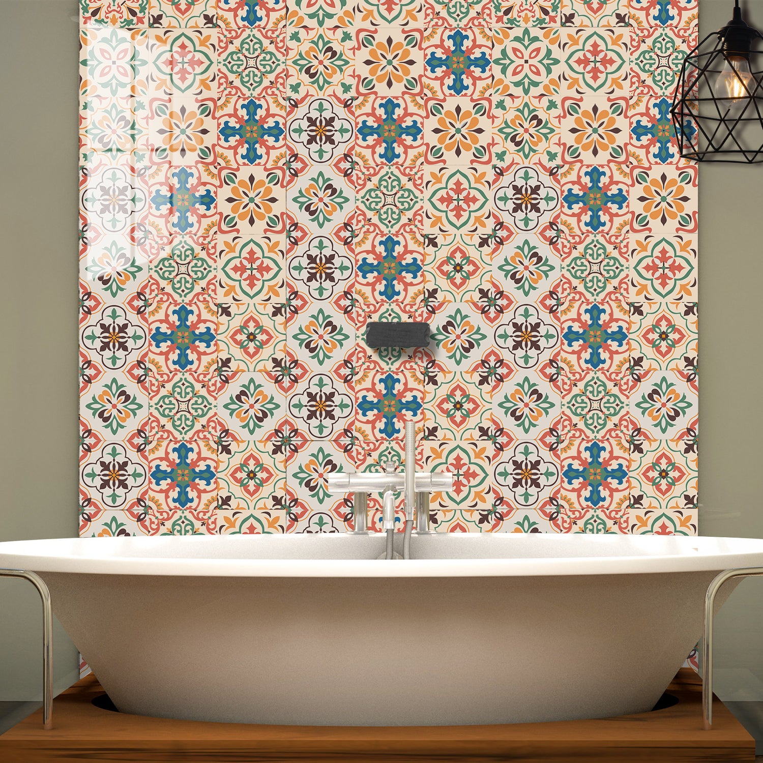 Square Peel & Stick Mosaic Tile PVC Waterproof Mosaic Tile Wallpaper