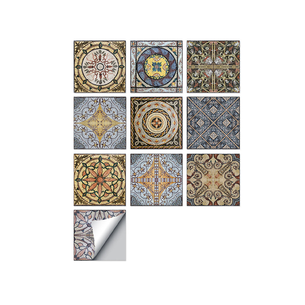 Square Peel & Stick Mosaic Tile PVC Mosaic Tile Wallpaper with Waterproof