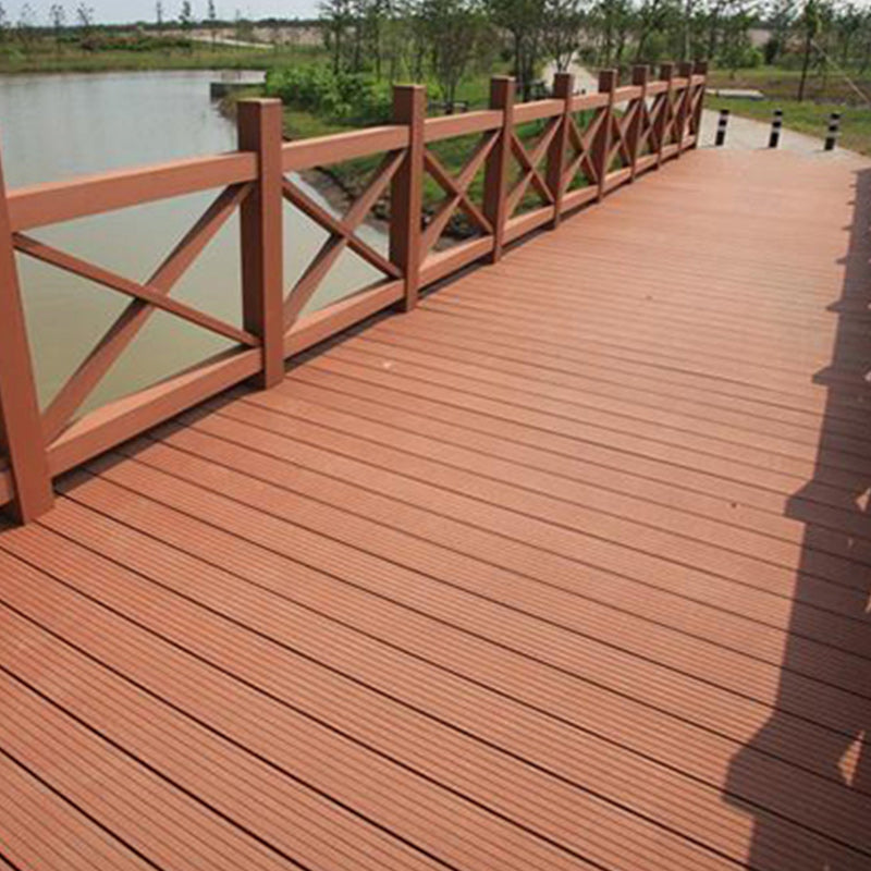 Medium Wood Engineered Hardwood Flooring Waterproof Click-Locking for Patio Garden