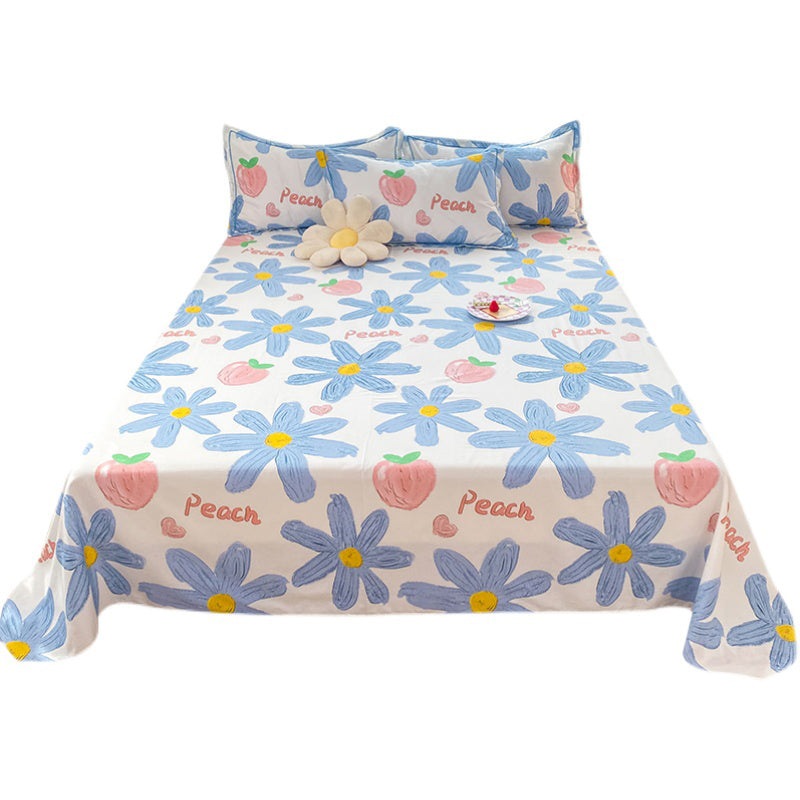 Cotton Bed Sheet Set Floral Modern Breathable Pillowcase For Bedroom