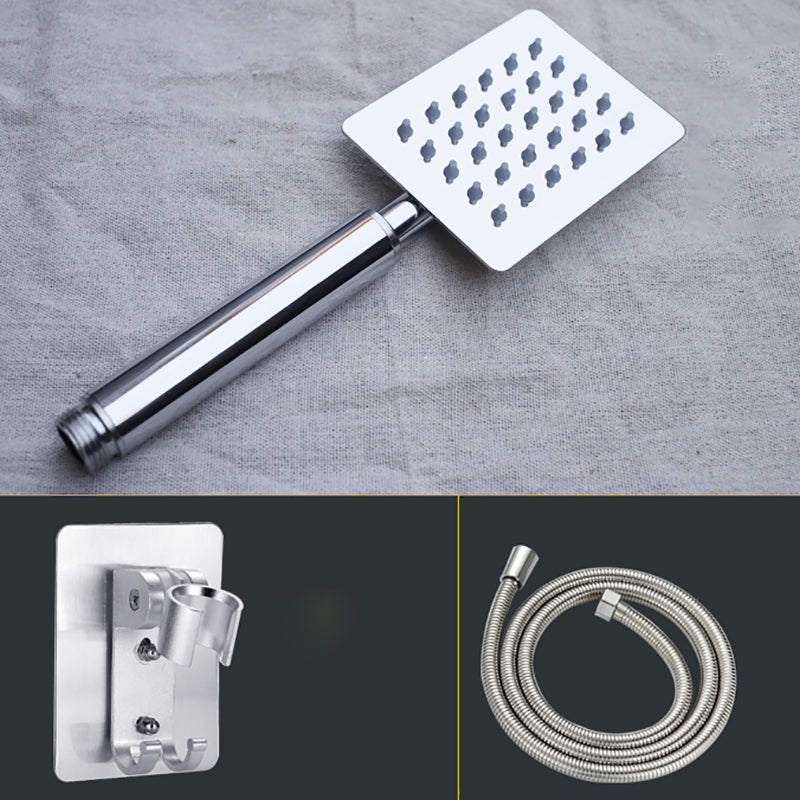 Shower Head Brass Square Raining Jet Tube Handheld Shower Head