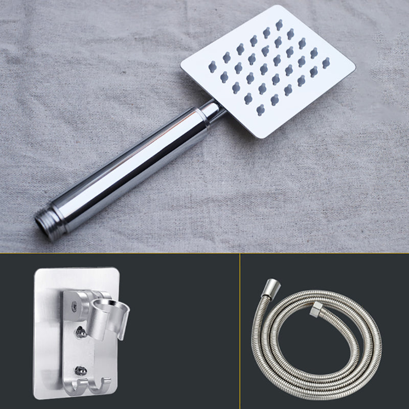 Shower Head Brass Square Raining Jet Tube Handheld Shower Head