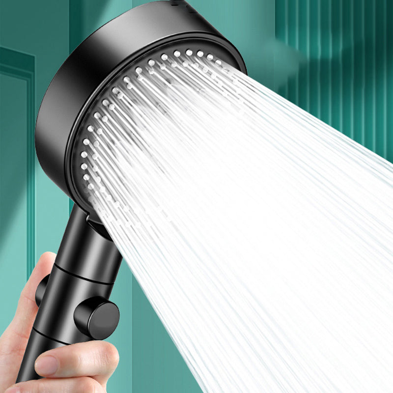 Modern 6 Setting Shower Head Adjustable Spray Pattern Matte Black Round Shower Head