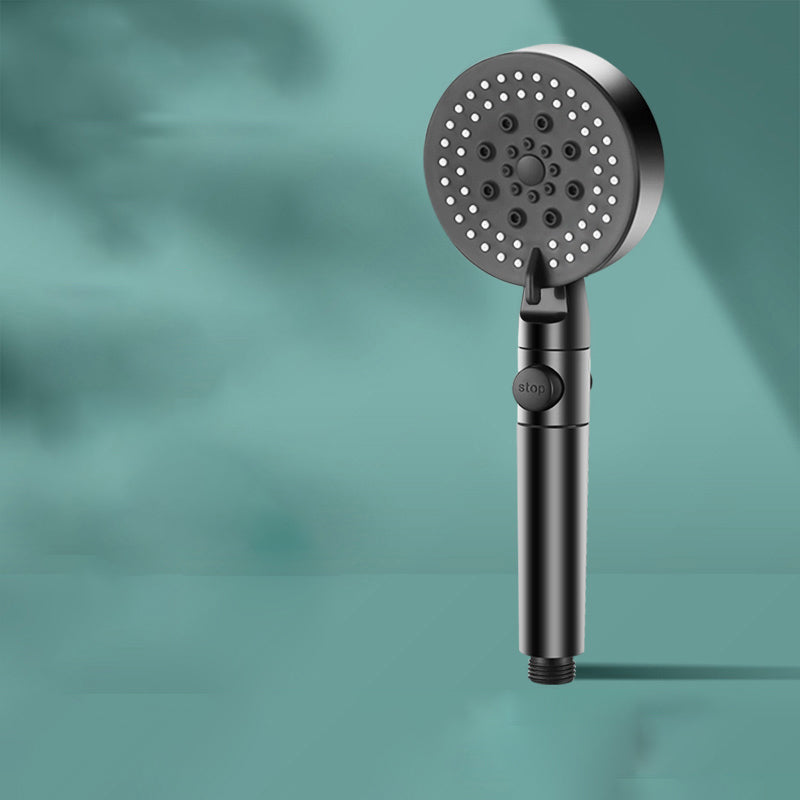 Modern 6 Setting Shower Head Adjustable Spray Pattern Matte Black Round Shower Head