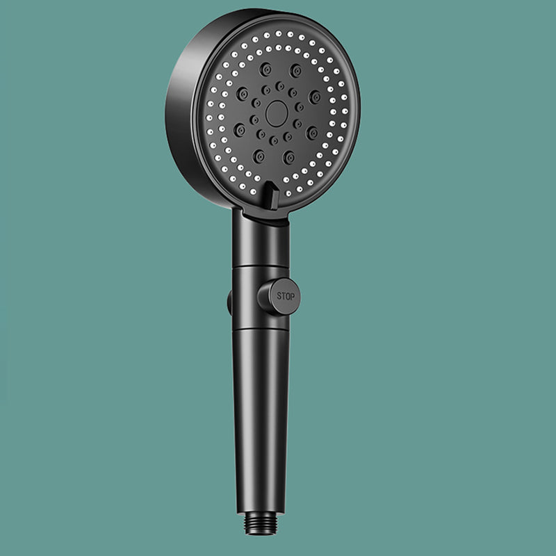 Modern 6 Setting Shower Head Adjustable Spray Pattern Matte Black Round Shower Head