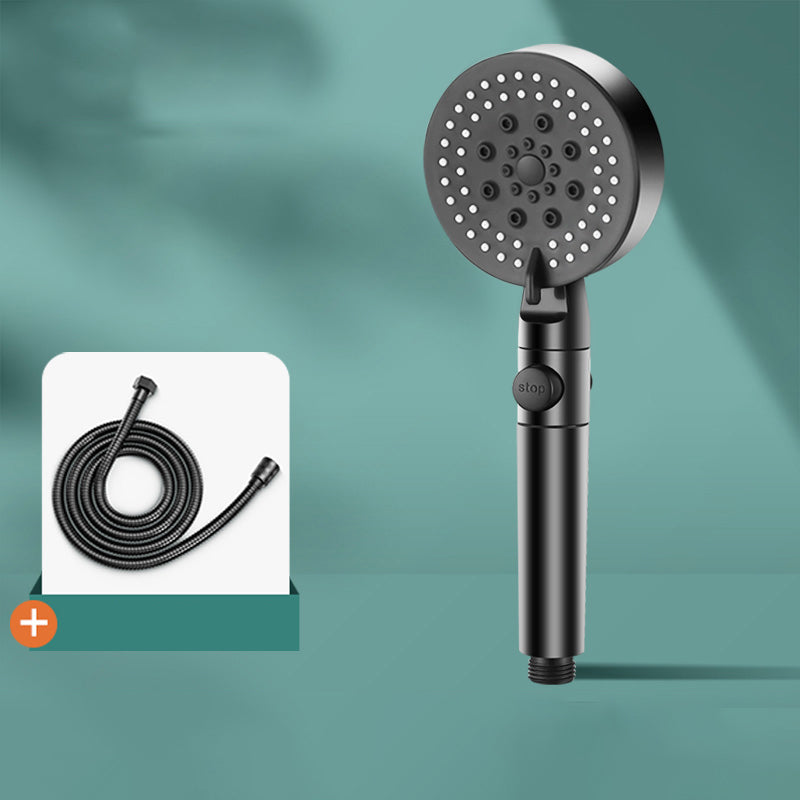 Modern 6 Setting Shower Head Adjustable Spray Pattern Matte Black Round Shower Head