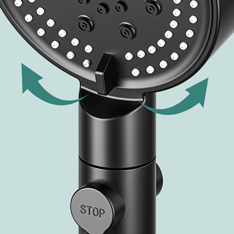 Modern 6 Setting Shower Head Adjustable Spray Pattern Matte Black Round Shower Head