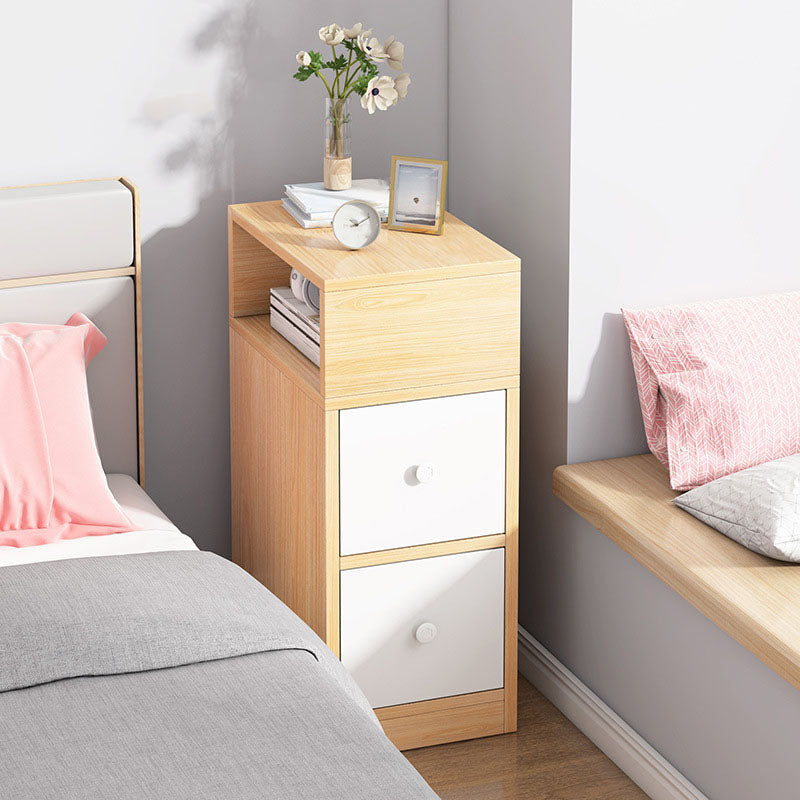 Modern Bed Nightstand Drawers Included Wood Night Table for Bedroom