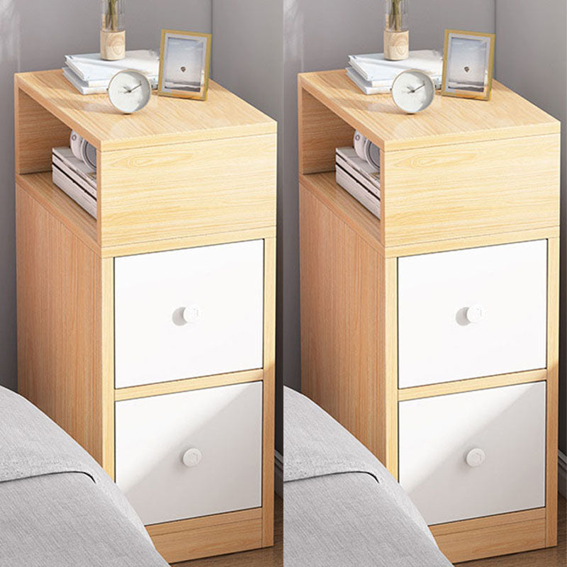 Modern Bed Nightstand Drawers Included Wood Night Table for Bedroom