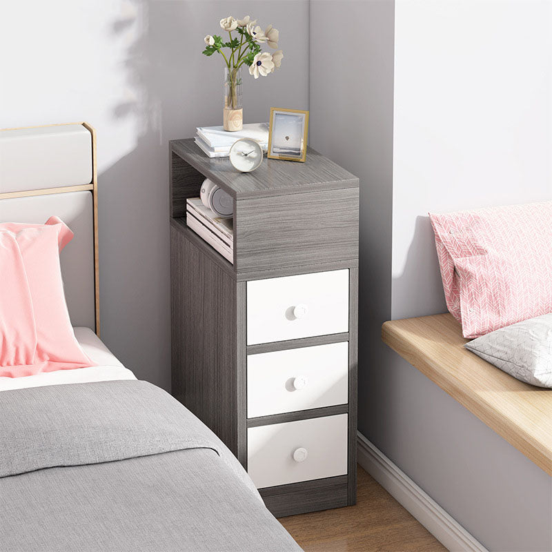 Modern Bed Nightstand Drawers Included Wood Night Table for Bedroom