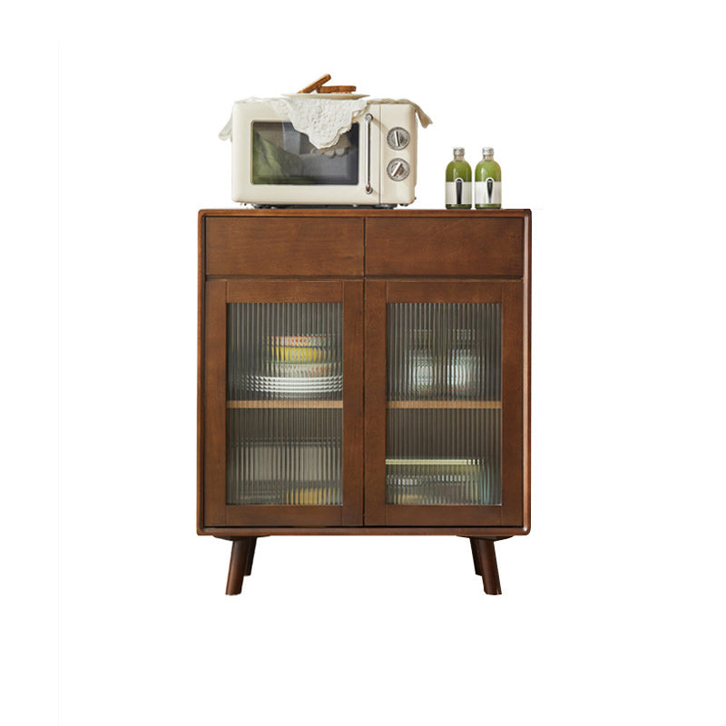 Contemporary Display Stand Rubber Wood Storage Cabinet for Dining Room