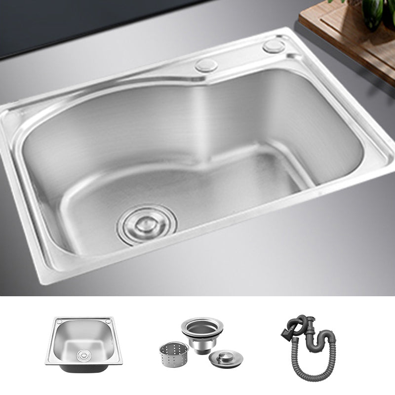 Modern Bar Prep Sink Stainless Steel with Faucet Workstation Ledge