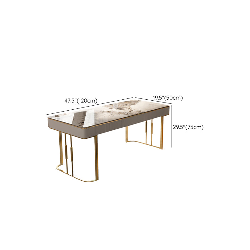 Contemporary Home Writing Desk Rectangular Office Desk with 3 Storage Drawers