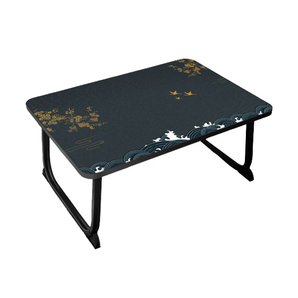 Modern Style Wooden Writing Desk Rectangular Shape Folding Table with 2-Legs for Home