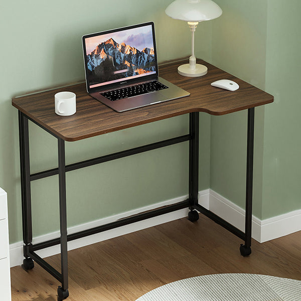 Contemporary Wooden Office Desk Steel 29.53-inch Tall Writing Desk with H-Shape Base