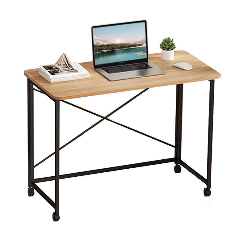 Contemporary Wooden Office Desk Steel 29.53-inch Tall Writing Desk with H-Shape Base