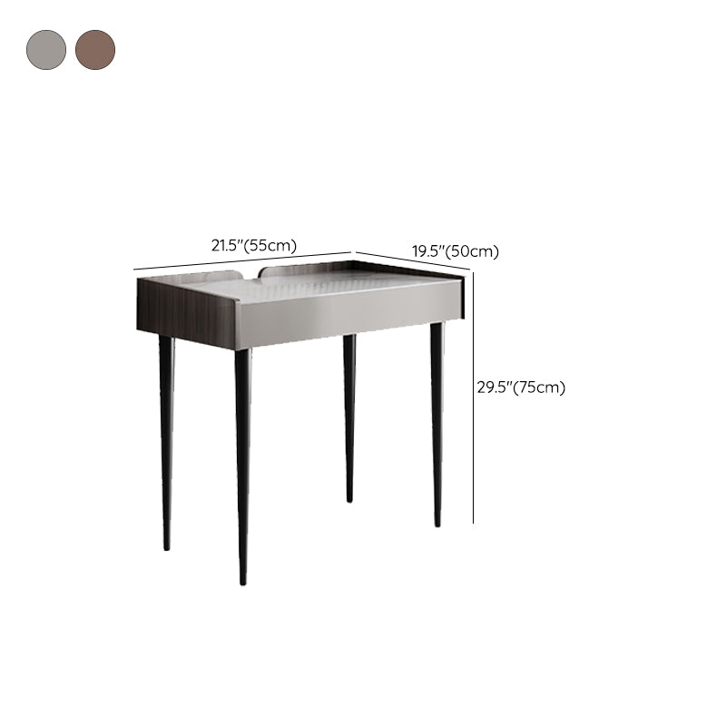 Modern Style Office Task Desk Rectangular Shape Grey / Brown Writing Desk with 4-Legs