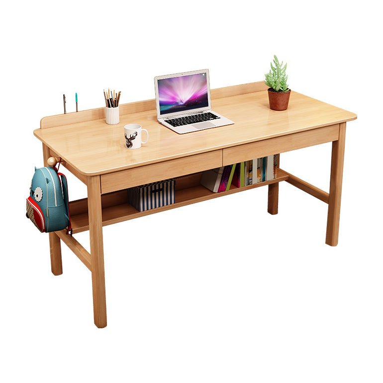 Modern Style Wooden Writing Desk Rectangular Shape Office Table with 2-Legs for Home