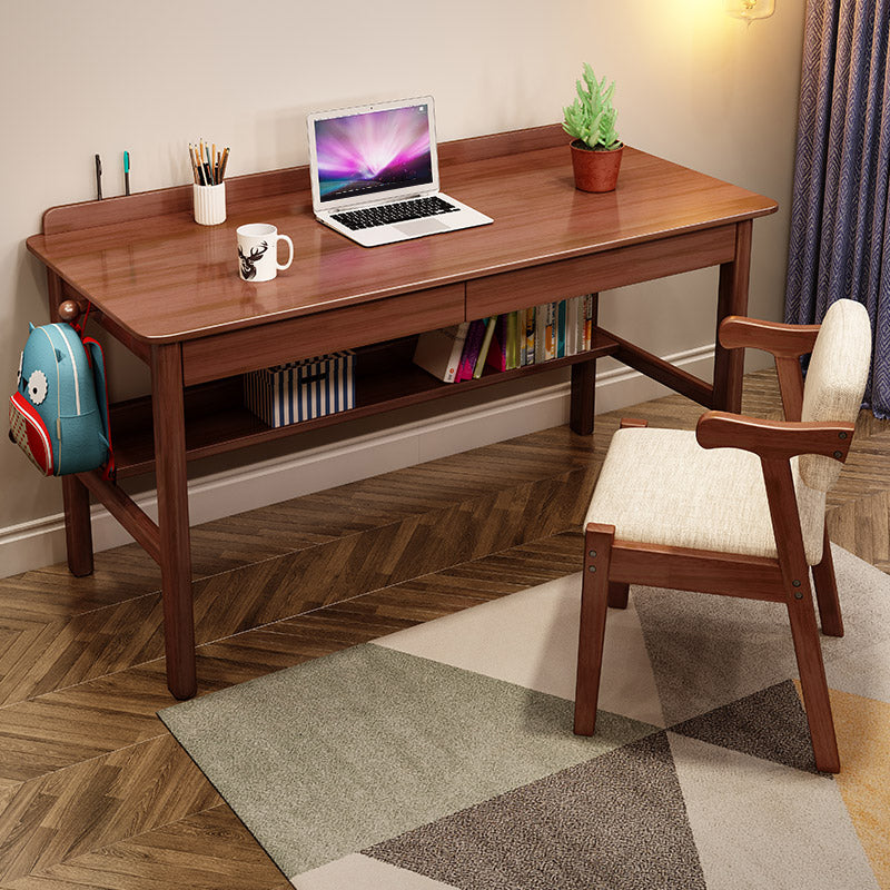 Modern Style Wooden Writing Desk Rectangular Shape Office Table with 2-Legs for Home