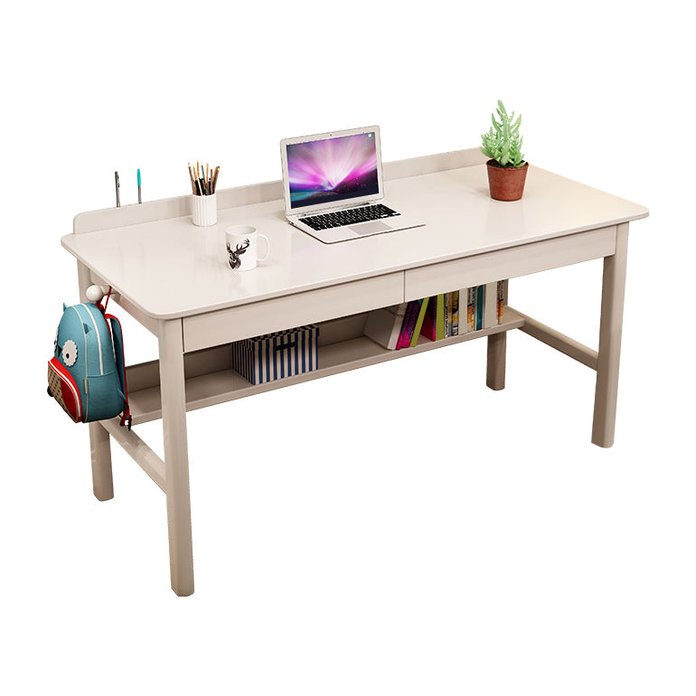 Modern Style Wooden Writing Desk Rectangular Shape Office Table with 2-Legs for Home