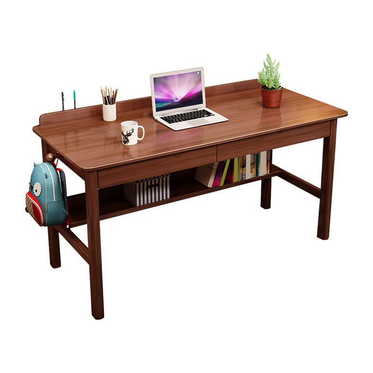 Modern Style Wooden Writing Desk Rectangular Shape Office Table with 2-Legs for Home