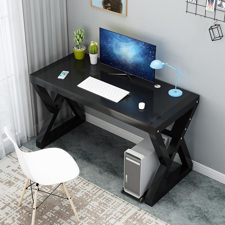 Wood Computer Desk Antique Finish Gaming Desk with Metal Legs