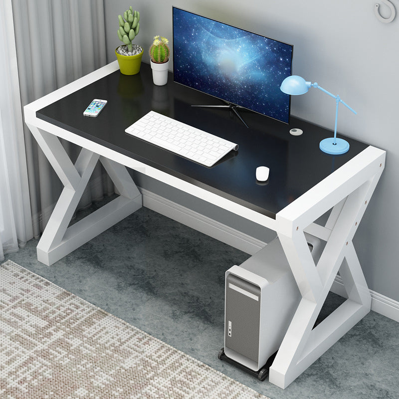 Wood Computer Desk Antique Finish Gaming Desk with Metal Legs