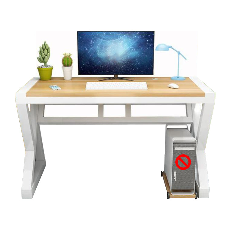 Wood Computer Desk Antique Finish Gaming Desk with Metal Legs