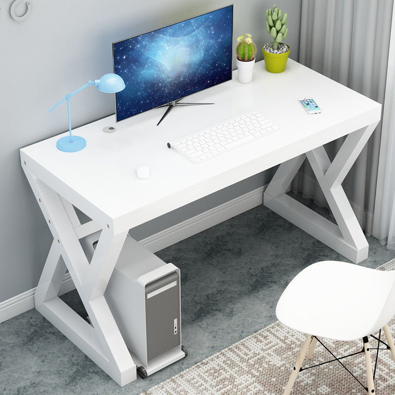 Wood Computer Desk Antique Finish Gaming Desk with Metal Legs