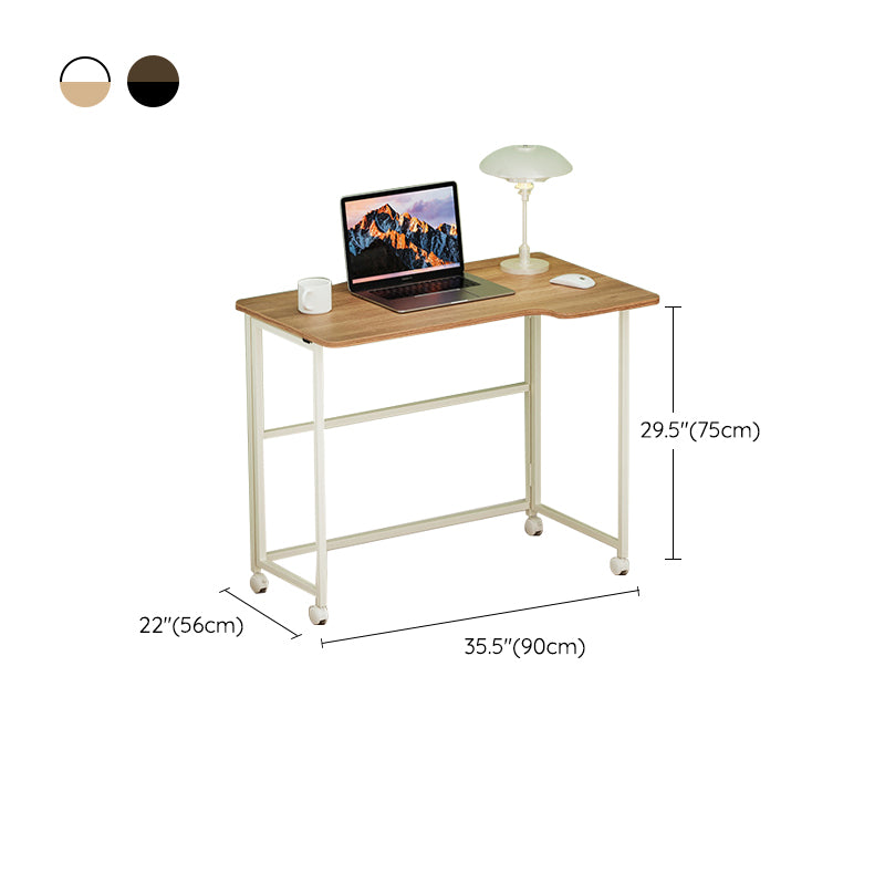 Contemporary Wooden Office Desk Steel 29.53-inch Tall Writing Desk with H-Shape Base